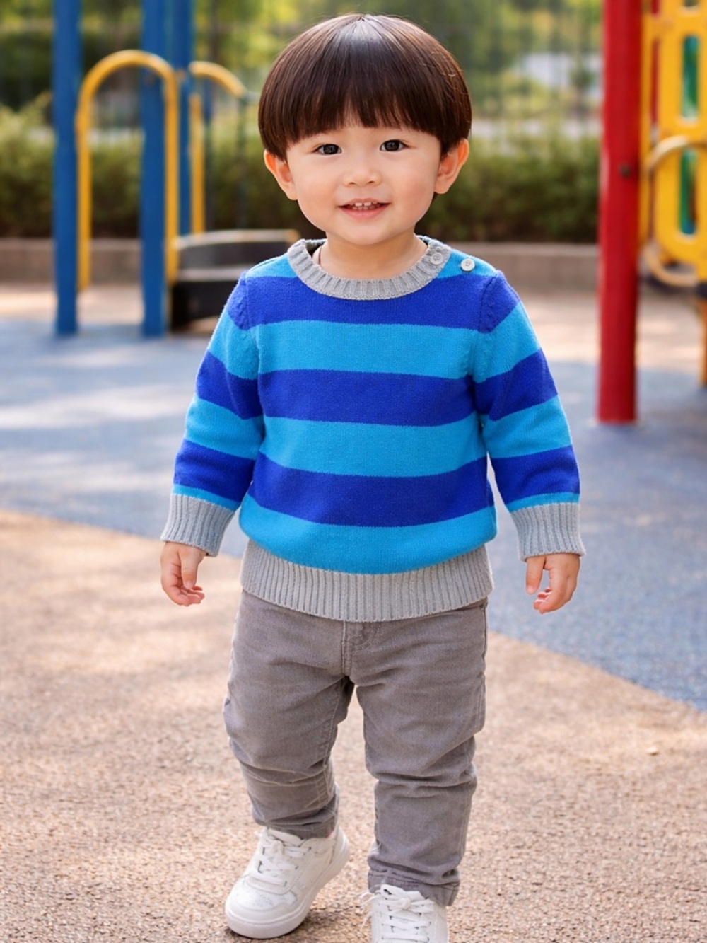 Children’s Place Blue and Gray Striped Sweater